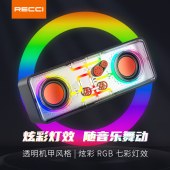 锐思RSK-W382.HIFi音质炫彩RGB七彩灯效随音乐舞动双喇叭设计超强立体声蓝牙音箱