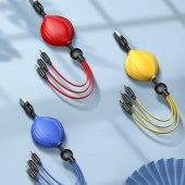 SooPiiSOOPii首佩s31灯笼一拖三 伸缩数据线 苹果安卓华为2.1A充电数据线 