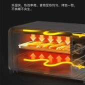 美的（Midea）电烤箱迷你容量10L极简操作60-230℃宽幅调温上下加热金属烤管PT10X1