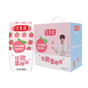 佳果源100%蜜桃复合果汁200ml*12礼盒装