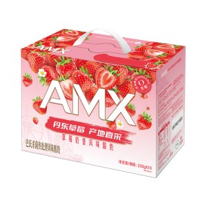 伊利｜安慕希AMX丹东草莓奶昔风味酸奶230g*10瓶/箱