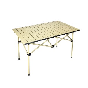 徽羚羊户外露营碳钢折叠加大长桌52cm 118*57cm卡其色HLY-ZDZ-23003