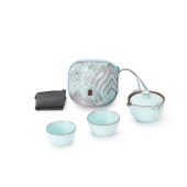 万仟堂（Edenus）陶瓷茶具快客杯便携旅行包一壶二杯功夫茶具套装（称心如意粉青釉）