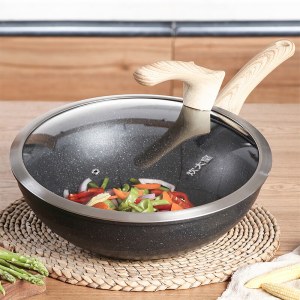 炊大皇麦饭石炒锅30cm（黑曜石）C30JD1