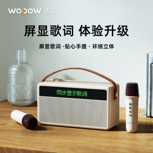 沃品（WOPOW）无线蓝牙5.3歌词音响自带双麦克风续航时间长音效AP09