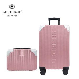 喜来登（SHERIDAN）万向轮子母行李箱（20英寸+13英寸）玫瑰金色SHX-2303