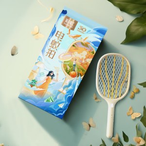彩虹家用电蚊拍 充电式苍蝇拍 物理灭蚊T6108