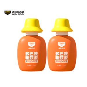 森林地带（FORESTZONE）驱蚊液多巴胺渔夫帽75ml/瓶（15%避蚊胺）淡香型-铃兰山竹香*2瓶