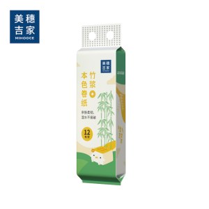 美穗吉家（mihooce）本色竹浆卷纸4层加厚40g/卷*12卷*1提