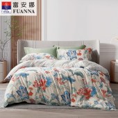 富安娜纯棉四件套-春涧鹊语203*229cm