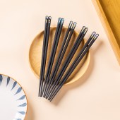 美穗吉家(mihooce)合金筷子家用抗菌防滑耐高温5双装