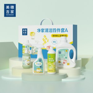 美穗吉家(mihooce)家清套装（洗衣液+内衣洗衣液+洗洁精+油污剂）四件套A