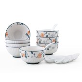 菲米生活吟花悦语陶瓷餐具组合（十六件套）FM-CJ2304