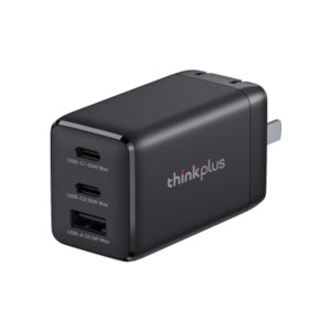 联想三口充电器65W-黑4X21M84909适用苹果15华为小米手机笔记本