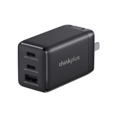 联想三口充电器65W-黑4X21M84909适用苹果15华为小米手机笔记本