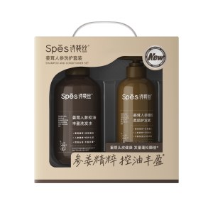 诗裴丝姜茸人参洗护套装：控油丰盈洗发水500ml、蓬松柔顺护发素380ml