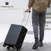 途柏丽拉杆箱轻音飞机轮行李箱24英寸080691黑色