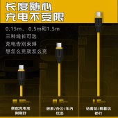 闪极-100W超弹2数据线CC1.5米-黄SL104