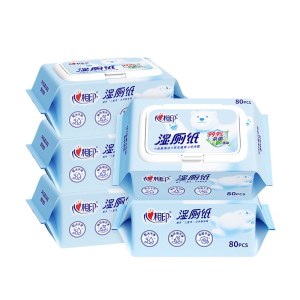心相印湿厕纸系列80片装湿巾5包组合装（云熊24-1版）XCY080+P2