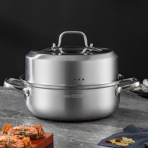 Maxcook美厨雅致系列不锈钢蒸汤锅28cm MCDS-2561