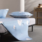 水星家纺夏日沁花涧印花冰丝席三件套150cm×200cm