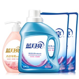 蓝月亮薰衣草洁净洗衣液（1kg瓶+500g*2袋）+樱花内衣洗衣液500g