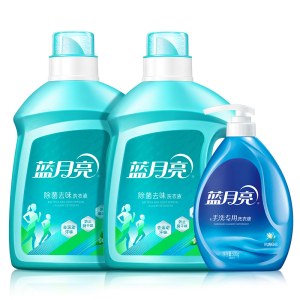 蓝月亮活力橙花除菌去味洗衣液2kg*2+风清白兰手洗洗衣液500g
