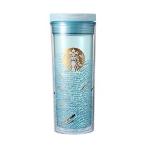 星巴克微蓝韵律款双层咖啡杯400ml11168504