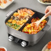 九阳家用一体多功能电火锅可涮肉可调档电热锅HG60-G650-B