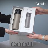 GOOM 格沫随行商务数显杯450ml（带茶仓）雅致灰