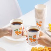 茶花惠享一次性纸杯子加厚大号咖啡杯水杯整箱400只218ml307003*4
