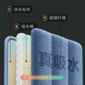 佳帮手刮刮乐塑板标准直柄款拖把-佳灰2布（0.4mm杆）