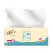 【整件48包】清风云柔纯品抽取式面巾纸4层80抽×12包×4提