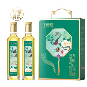 仟佰粮丹青雅韵-有机纯正山茶油双支礼盒500ml*2