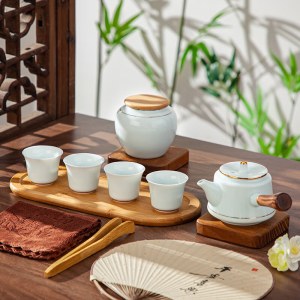 豪爱佳青瓷侧把茶具套装（9件套）HAJ-C2409