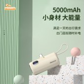 纽曼胶囊充电宝5000毫安AT01数显版 奶茶色