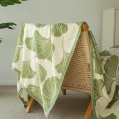 红蜻蜓云丝绒盖毯-杏运倾绕HQT-TZ7105  150*200cm