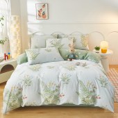 红蜻蜓时尚全棉四件套-春光绿叶HQT-1027DZ