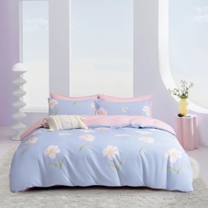 水星家纺氧棉时光茶氨酸全棉抗菌四件套200*230cm