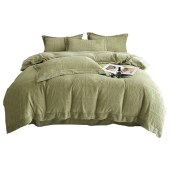 红秀世纺防静电德绒四件套复古绿HX2308-T001