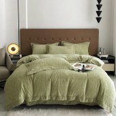 红秀世纺防静电德绒四件套复古绿HX2308-T001