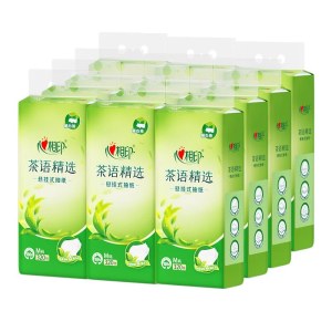 心相印茶语精选320抽4提四层悬挂式提装面巾纸DT10320*3
