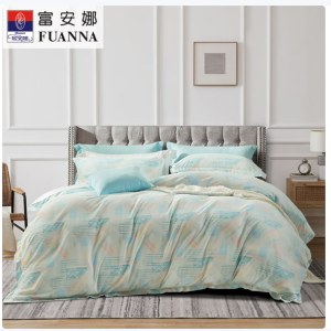 富安娜磨毛四件套-清韵格调(被套203*229cm、床单230*240cm）