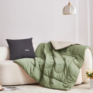 天琴不染砂洗提花抱枕被-迷雾灰TQ-J71