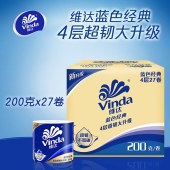 维达蓝色经典有芯卷纸4层200克27卷V4073
