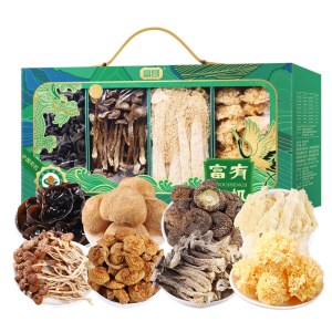 富昌“富有生机”有机菌菇礼盒580g （双面开窗）