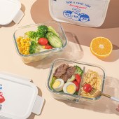 乐扣乐扣玻璃饭盒两件套（保鲜盒+便当包）白色LNG429S601