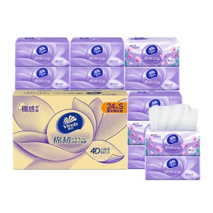 维达棉韧抽纸3层100抽24包V2833-B