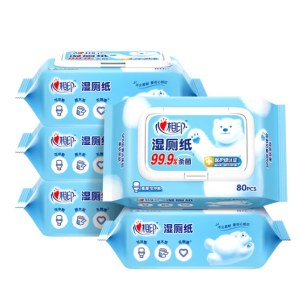 心相印湿厕纸系列80片装湿巾5包组合装XCY080+P2