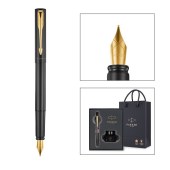 派克威雅XL经典黑金夹墨水笔+小墨水礼盒套装